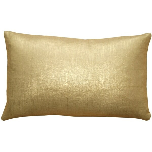 Pillow Decor - Tuscany Linen Gold Metallic 12x20 Throw Pillow | Bed Bath & Beyond