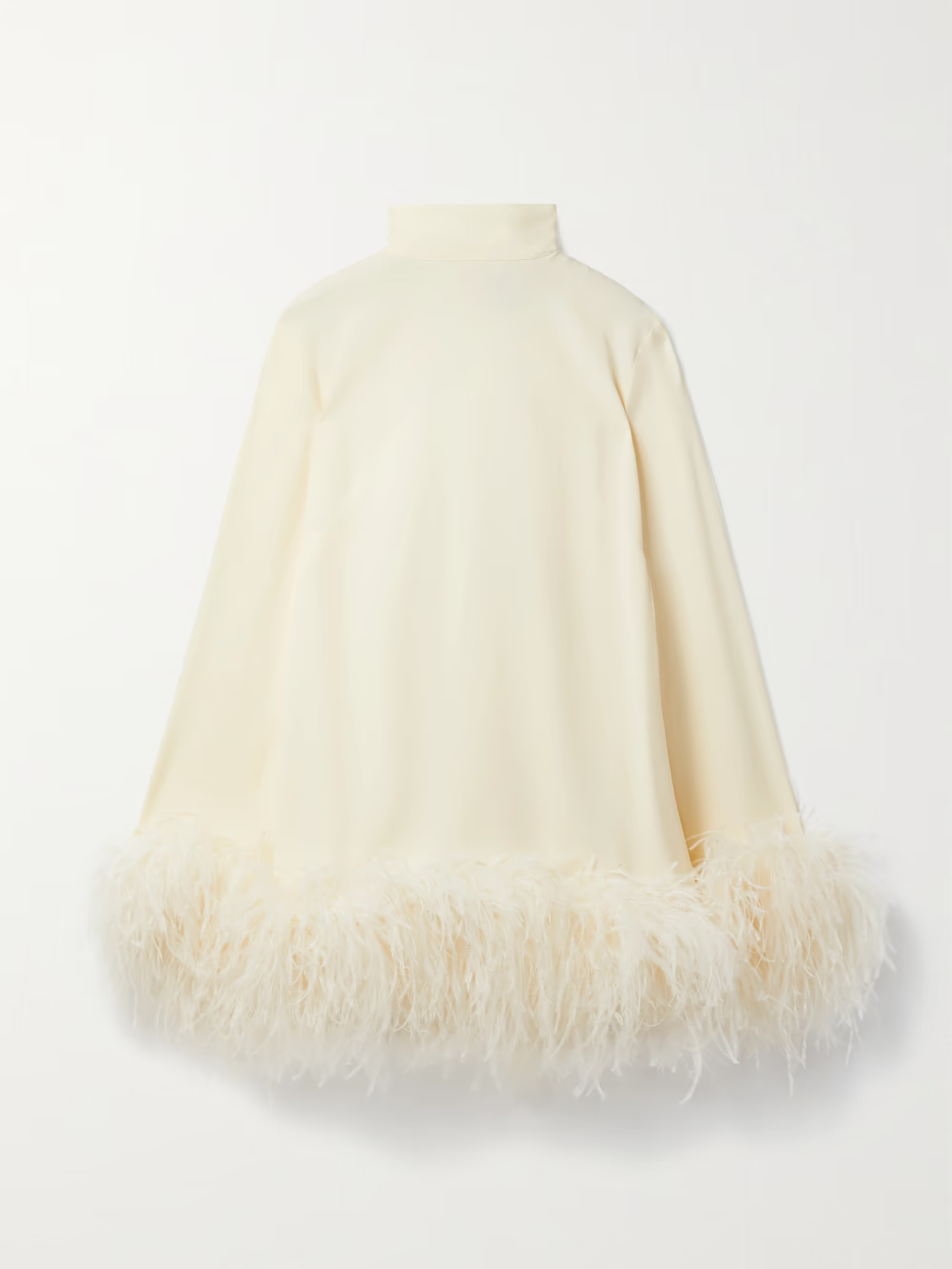 + NET SUSTAIN Gina feather-trimmed crepe mini dress | NET-A-PORTER (UK & EU)