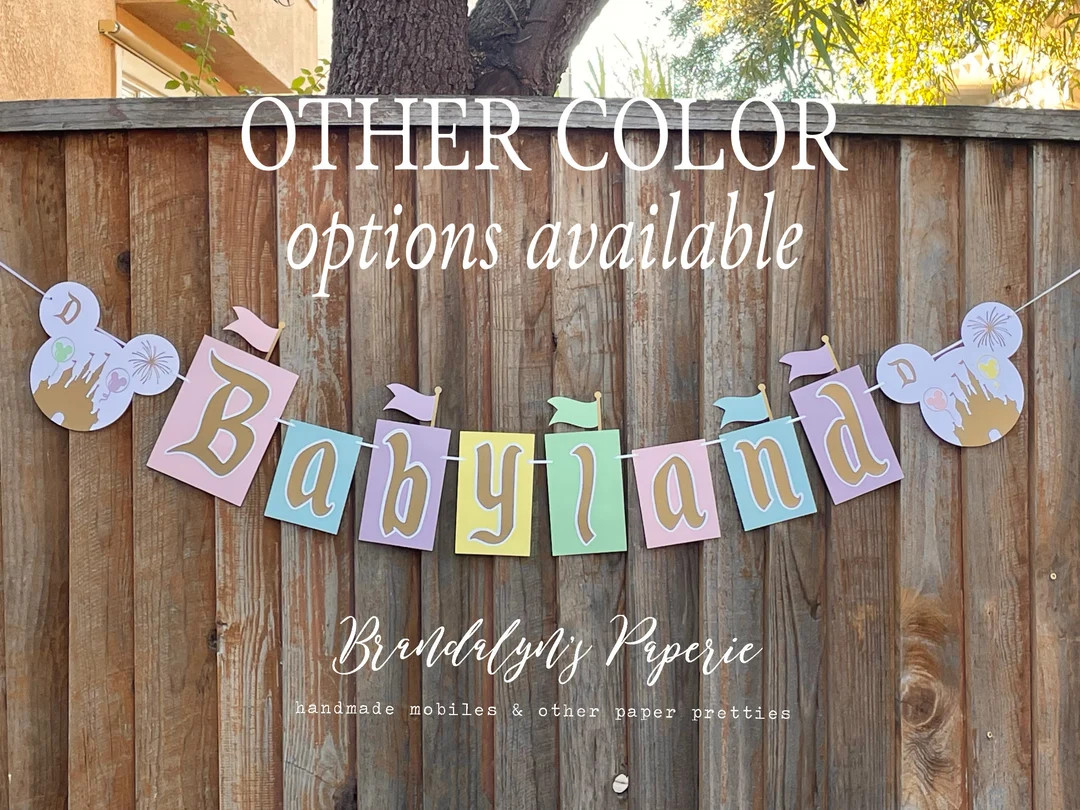 Mickey Mouse Baby Shower Banner: Disneyland Inspired Party Decor, Babyland - Etsy | Etsy (US)