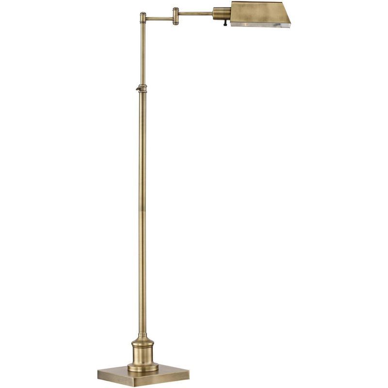 Regency Hill Modern Pharmacy Floor Lamp 54" Tall Aged Brass Adjustable Swing Arm Metal Shade for ... | Target