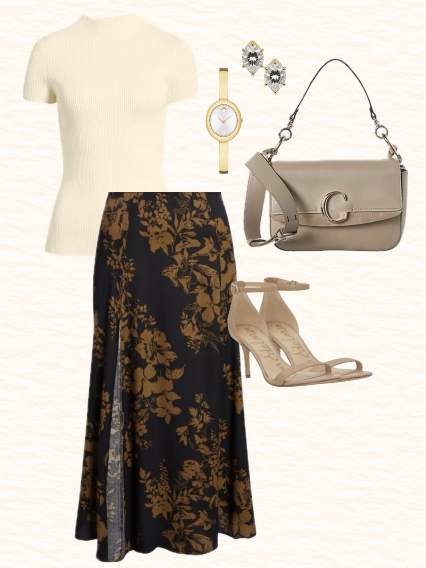 Summer into fall transitional outfit perfect for work or a day outing. The mock neck short sleeve sweater top and reformation skirt are both on sale.

#LTKootd #LTKWorkwear #LTKSaleAlert