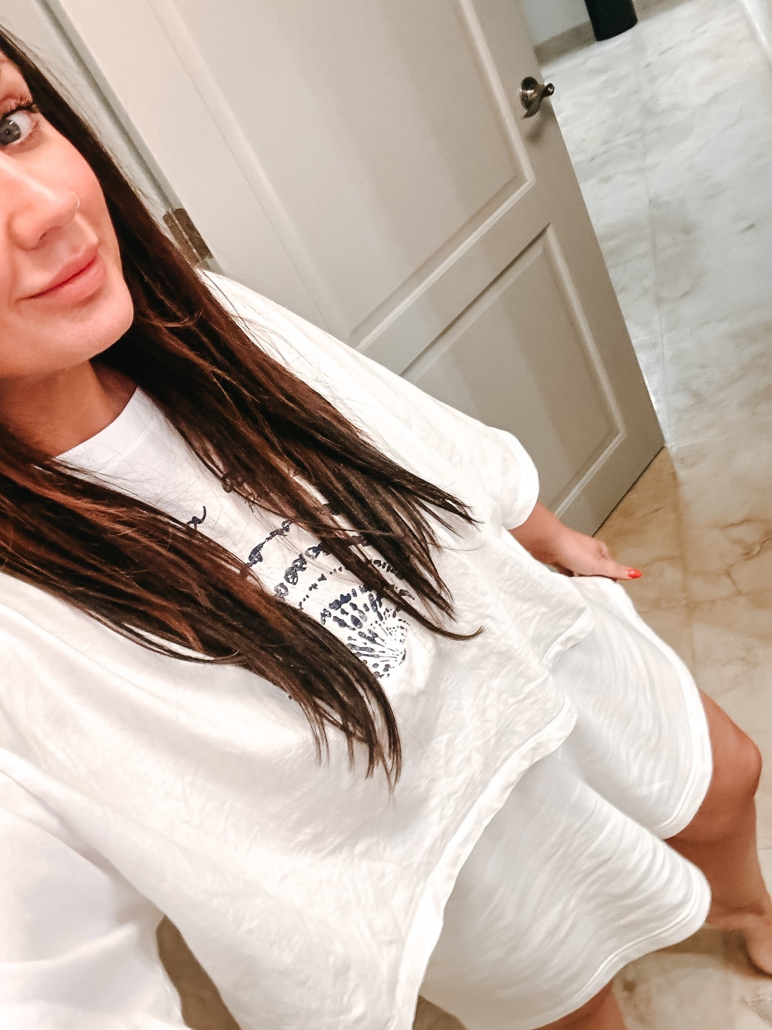 The coziest oversized shorts for summer  Wearing a medium in both!

#LTKFindsUnder50 #LTKSeasonal #LTKMidsize