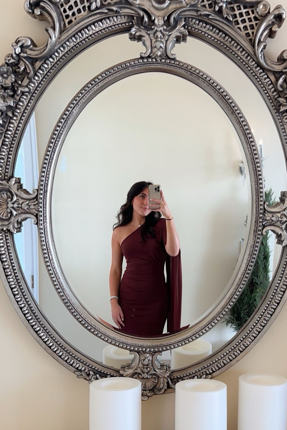 Brown one shoulder mid dress 🤎

#LTKHoliday #LTKParties