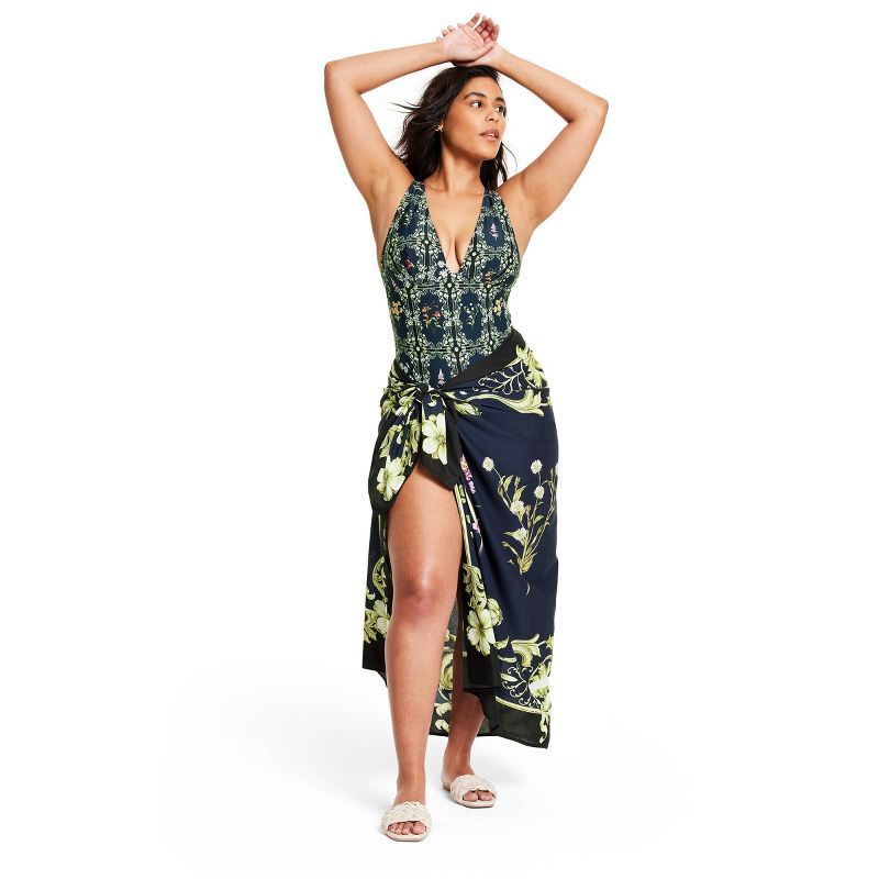 Dainty Floral Print Pareo - Agua Bendita x Target Navy | Target