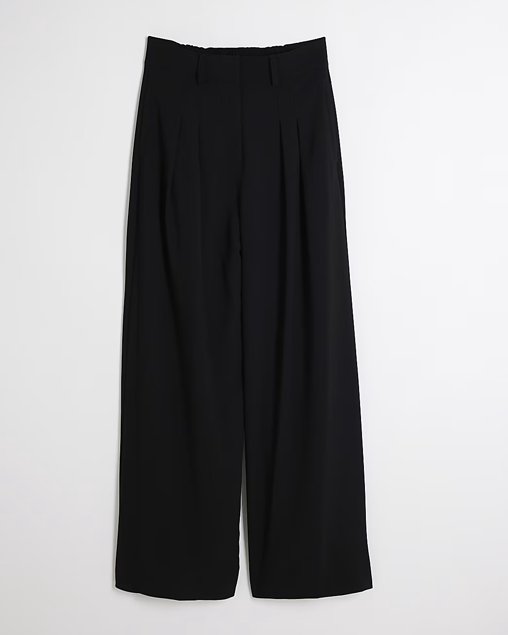Black Pleated Wide Leg Trousers | River Island UK & IE