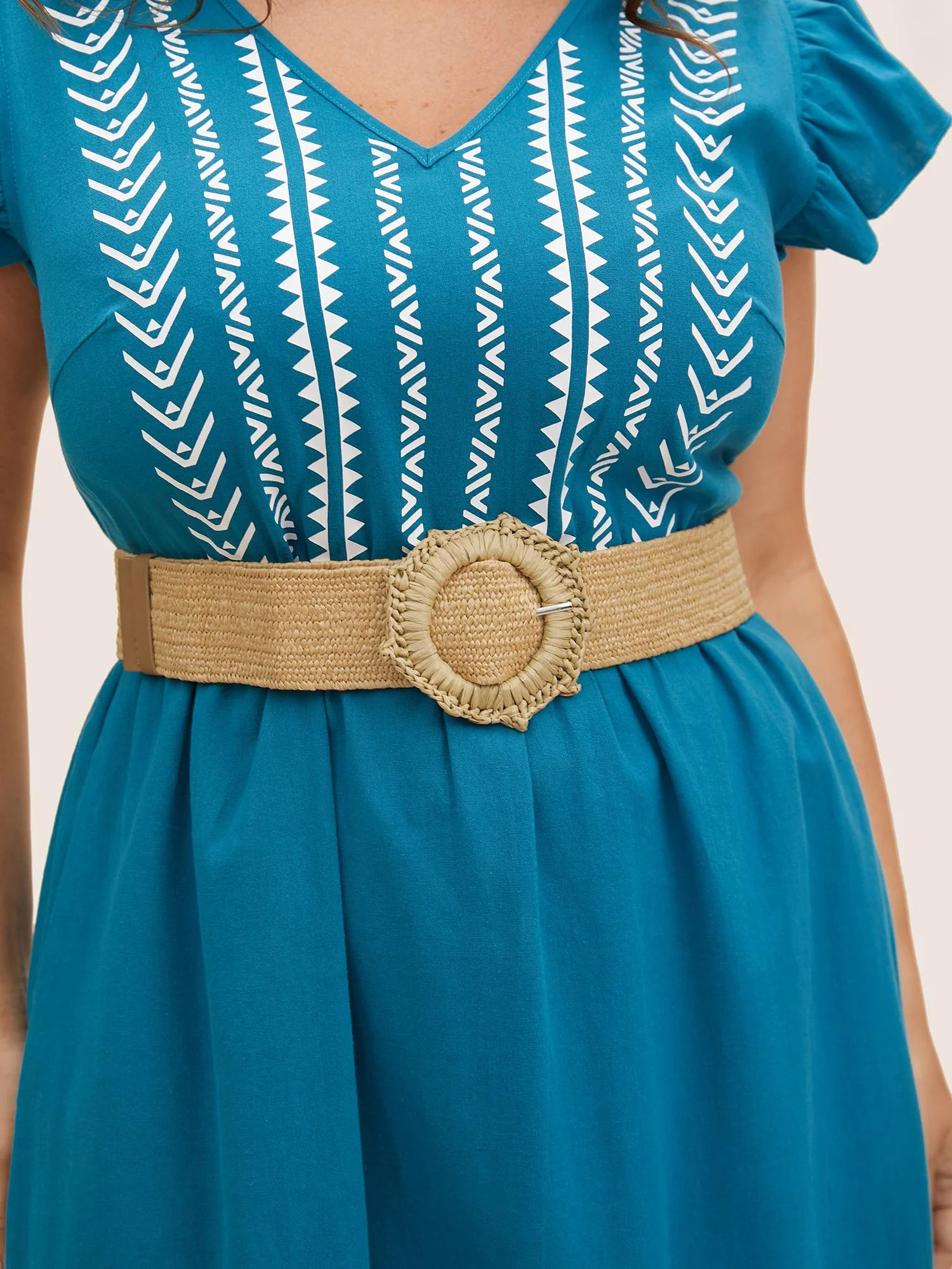 Boho Style Round Buckle Handmade Straw Belt | Bloomchic