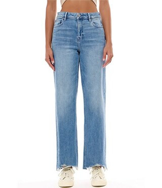 Logan Frayed Hem Dad Jeans | Dillard's