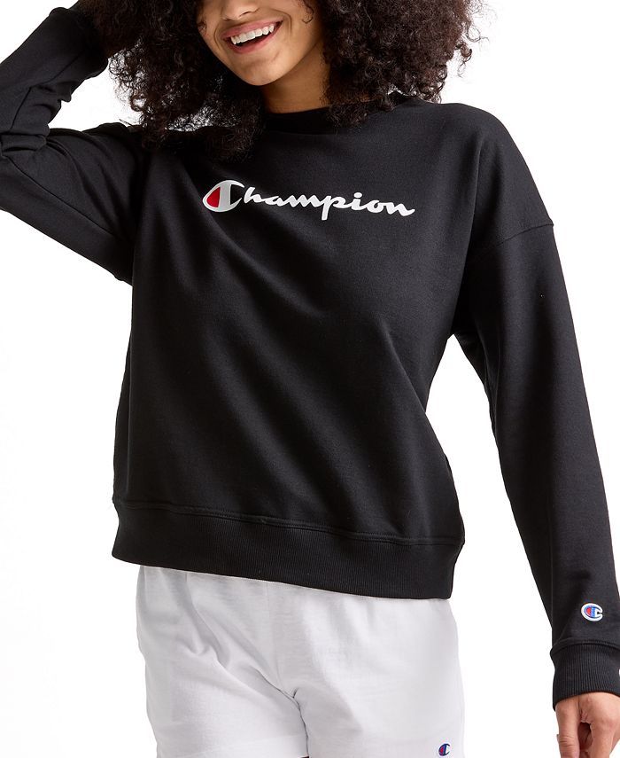 Champion Women's Logo Sweatshirt  & Reviews - Tops - Juniors - Macy's | Macys (US)