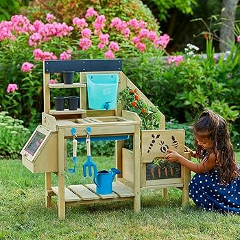 TP Toys, Deluxe Kids Potting Bench | Backyard Playset with Outdoor Activity Table and Built-in Pl... | Amazon (US)