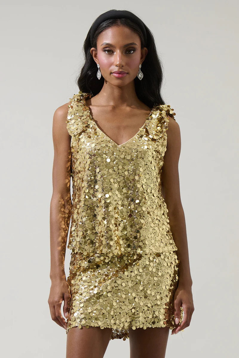 Cressida Sequin Sleeveless Top | Sugarlips
