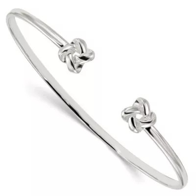Luxury Giftware by Jere Sterling Silver Polished Love Knot Cuff Bracelet | Belk