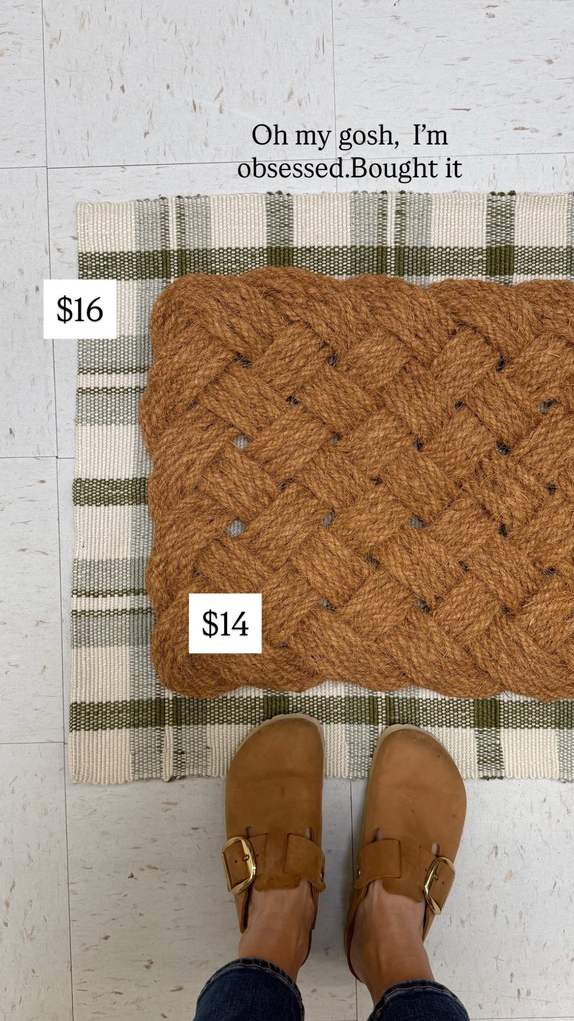 Love this neutral, looking layered doormat look I actually bought it. It’s so beautiful, plaid layering doormat from Walmart, woven to doormat, holiday doormat, Christmas doormat, porch must have.

#LTKSaleAlert #LTKHoliday #LTKHome