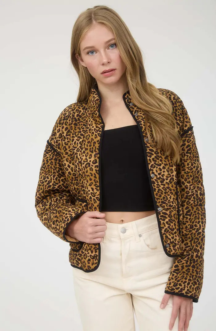 Blu Pepper Leopard Print Puffer Jacket | Nordstromrack | Nordstrom Rack