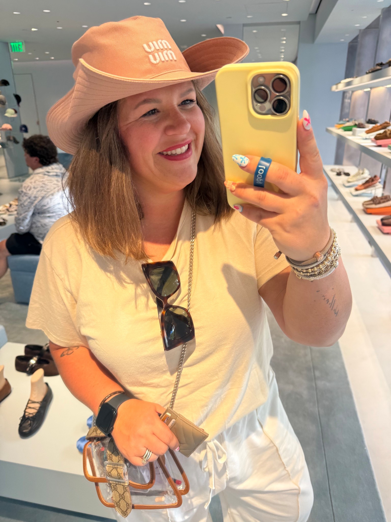 Added this Miu Miu hat to my wish list. Unsnaps on the sides to make for a floppy summer hat or wear it like this for a cowgirl look  

#LTKootd #LTKmomlife