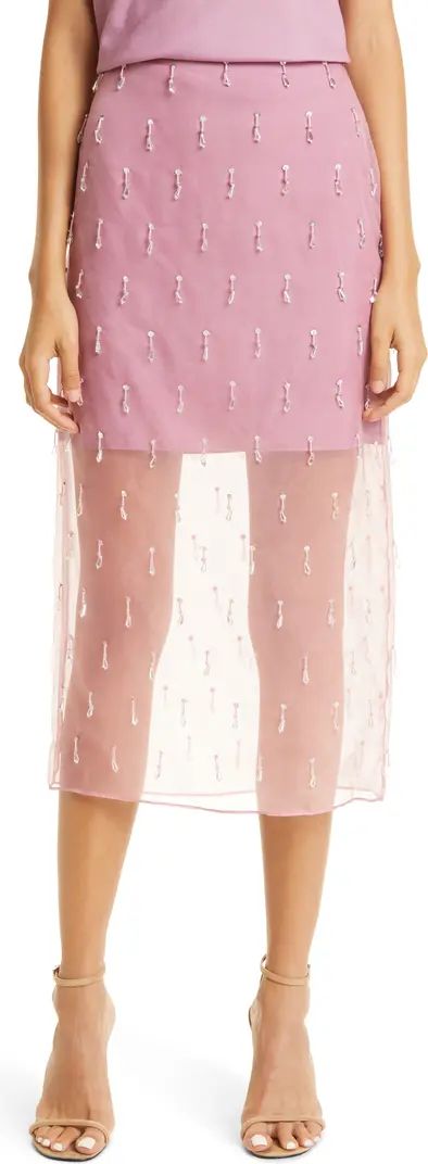 Cinq à Sept Marta Crystal Drop Silk Skirt | Nordstrom | Nordstrom