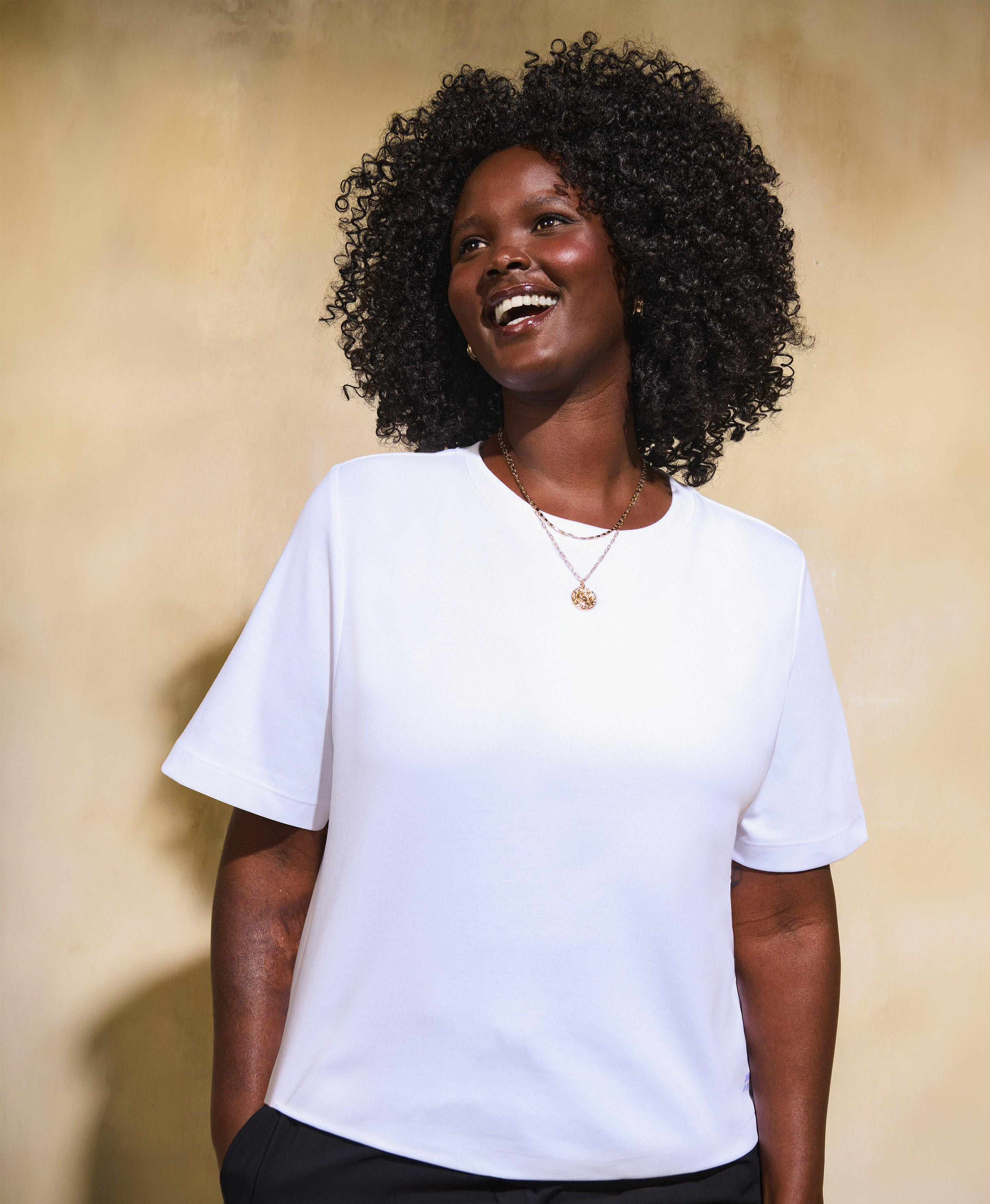 Elevated Cotton Boxy T-Shirt - White | Women's T-Shirts | Sweaty Betty | Sweaty Betty UK