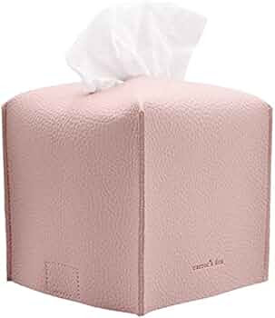 Tissue Box Cover Holder, Square with Bottom Belt by Carrot's Den - PU Leather Decorative Organize... | Amazon (US)
