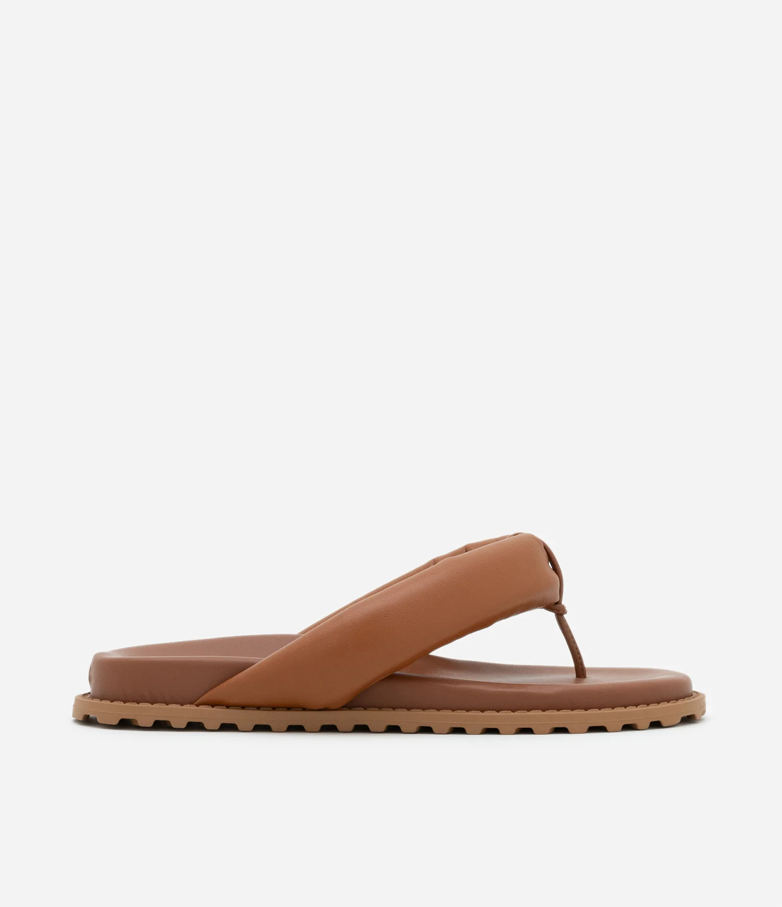 Sandália Rasteira Puffer em PU com Palminha Anatômica Marrom - Lojas Renner | Renner (BR)