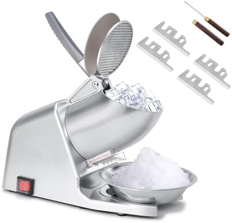 300W 4-Blade Electric Ice Shaver Machine with Ice Pick, 210 lbs/hr, Ice Crusher for Home and Comm... | Amazon (US)