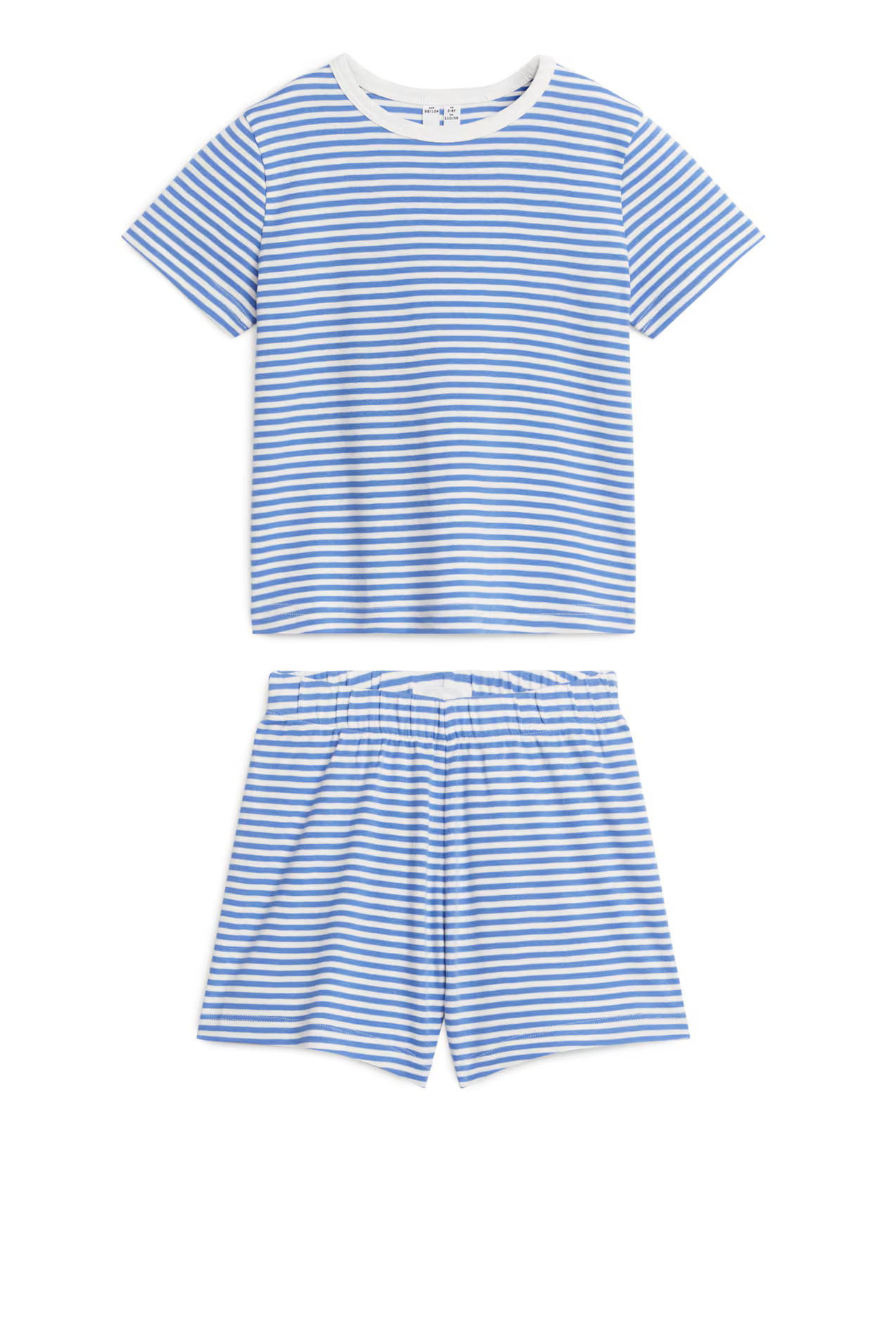 Zweiteiliger kurzer Pyjama aus Jersey - Normale Bundhöhe - Rundausschnitt - Blau/Weiß - Kids | ... | H&M (DE, AT, CH, NL, FI)