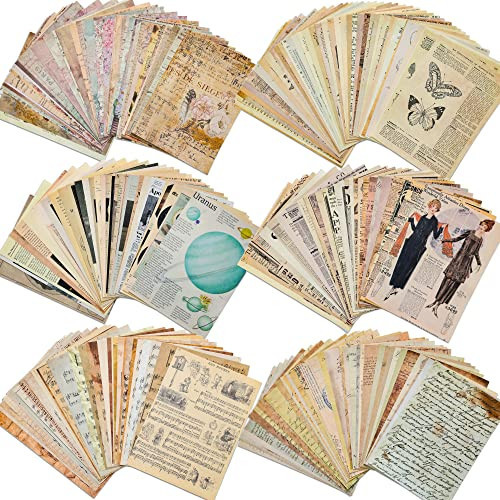 200 Sheets of Vintage Scrapbook Paper, Journaling Scrapbooking Supplies Craft Decoupage Papers Kit, Ephemera for Junk Journal Bullet Journals Well Posters Room Decor for Card Making Decorative Gift | Amazon (US)