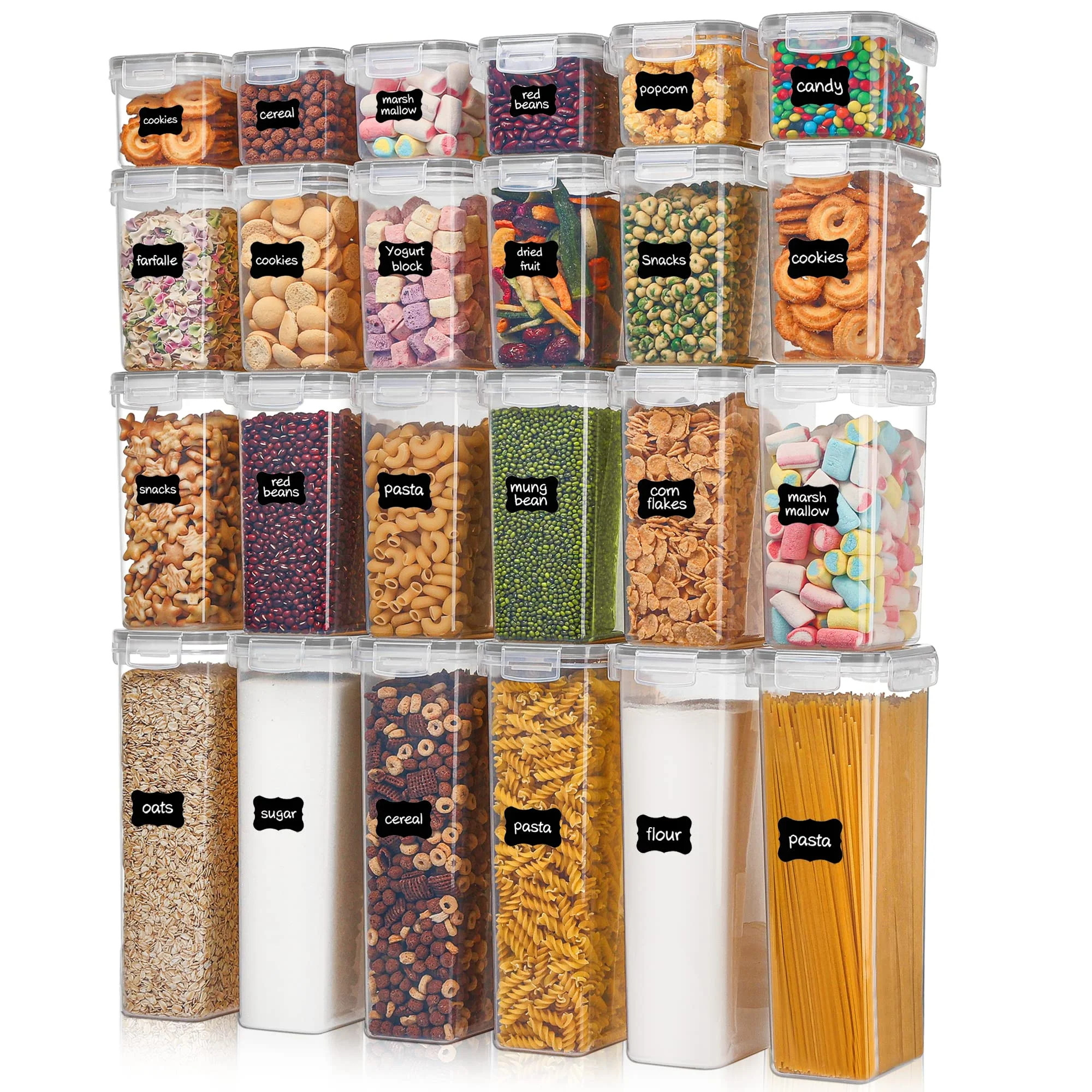 Airtight Food Storage Containers Set, Vtopmart 24pcs Plastic Kitchen and Pantry Organization Cani... | Walmart (US)