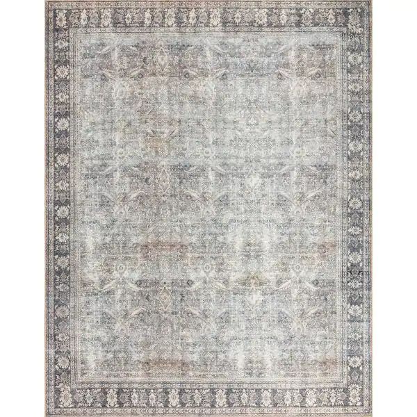 8’6” X 11’6” Alexander Home Sophia Printed Transitional Distressed Area Rug - grey / charcoal | Bed Bath & Beyond