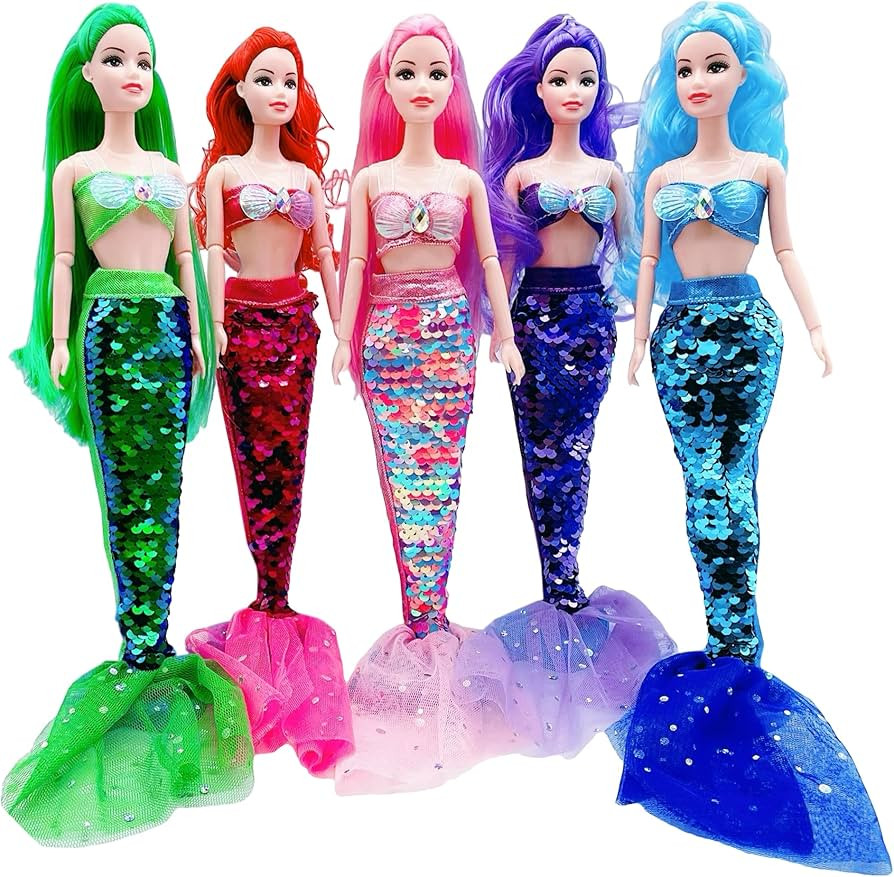UNICORN ELEMENT 5 Pcs 11.5 Inch Girl Doll Mermaid Tail Clothes and Doll Accessories Mermaid Tail ... | Amazon (US)
