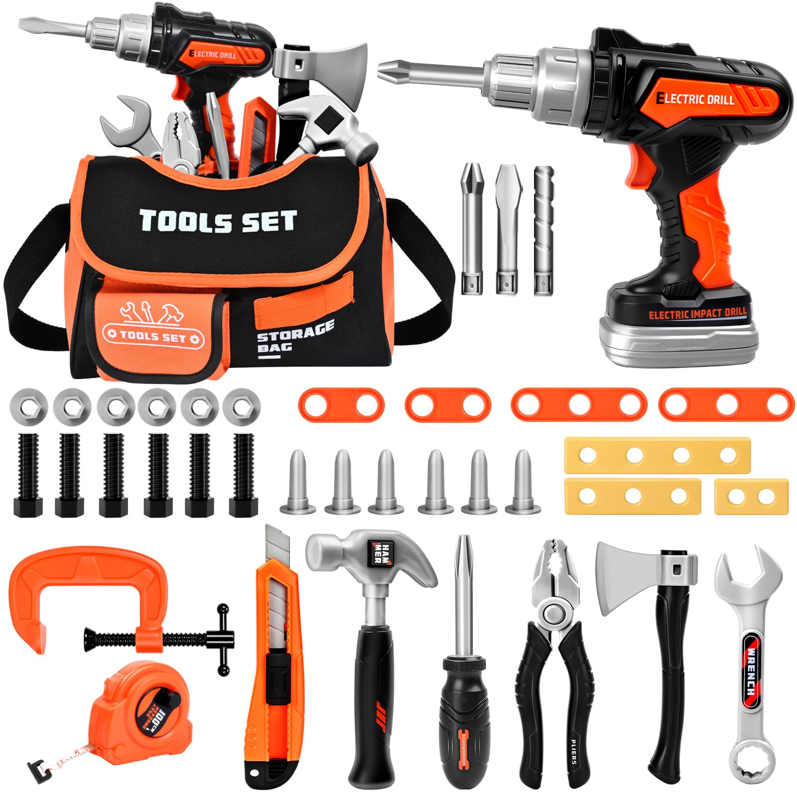 Kids Tool Sets with Portable Bag, Toddler Tool Set with Electric Drill Toy, Boy Toys Age 4, Const... | Amazon (US)