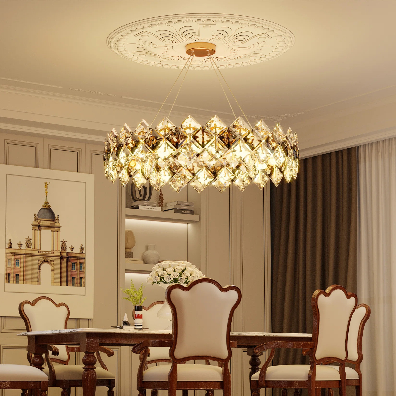 Jannetje Crystal Cylinder Chandelier with Crystal Accents | Wayfair North America