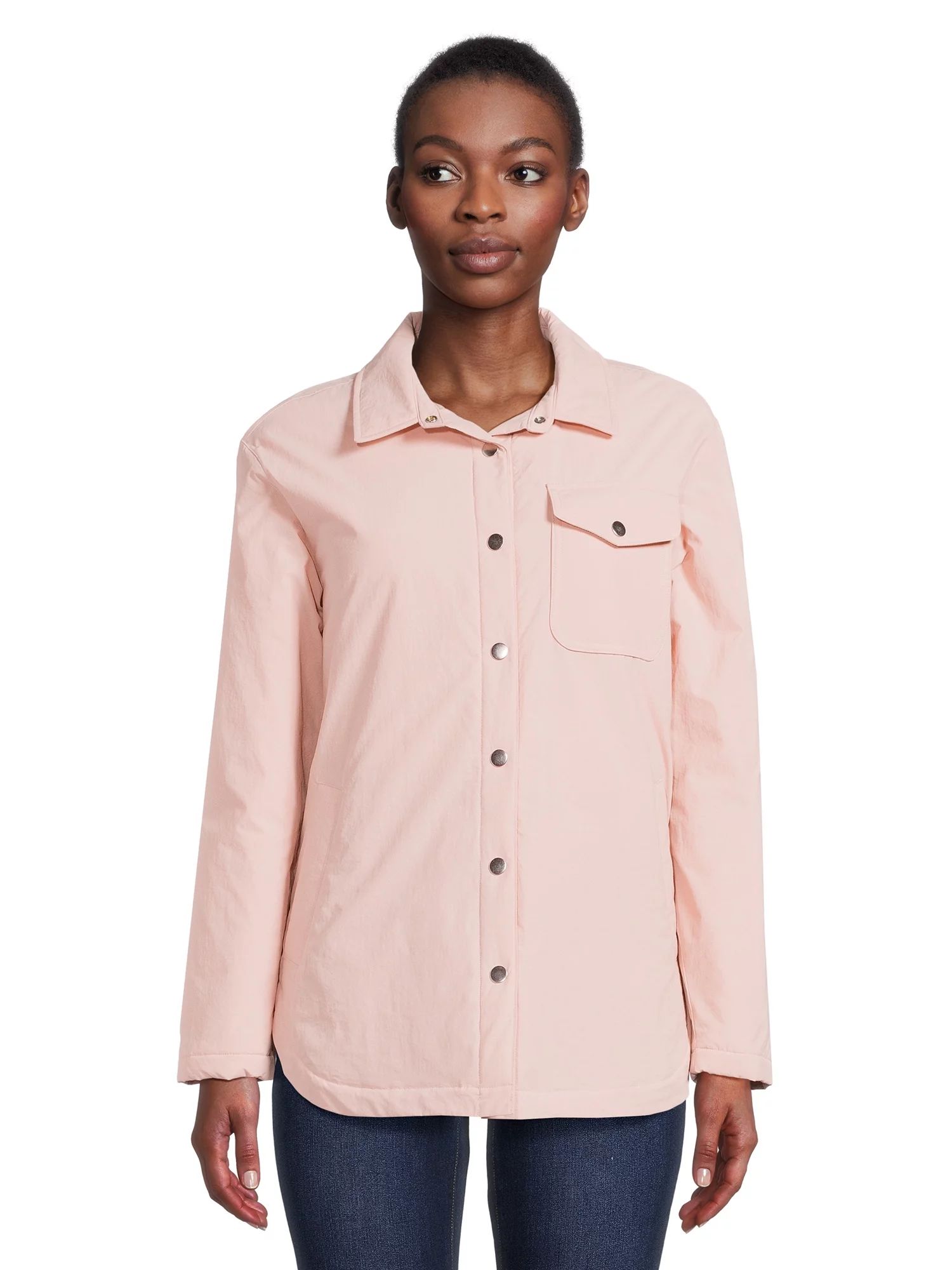 Time and Tru Women's Snap Front Shacket, Sizes XS-3X | Walmart (US)