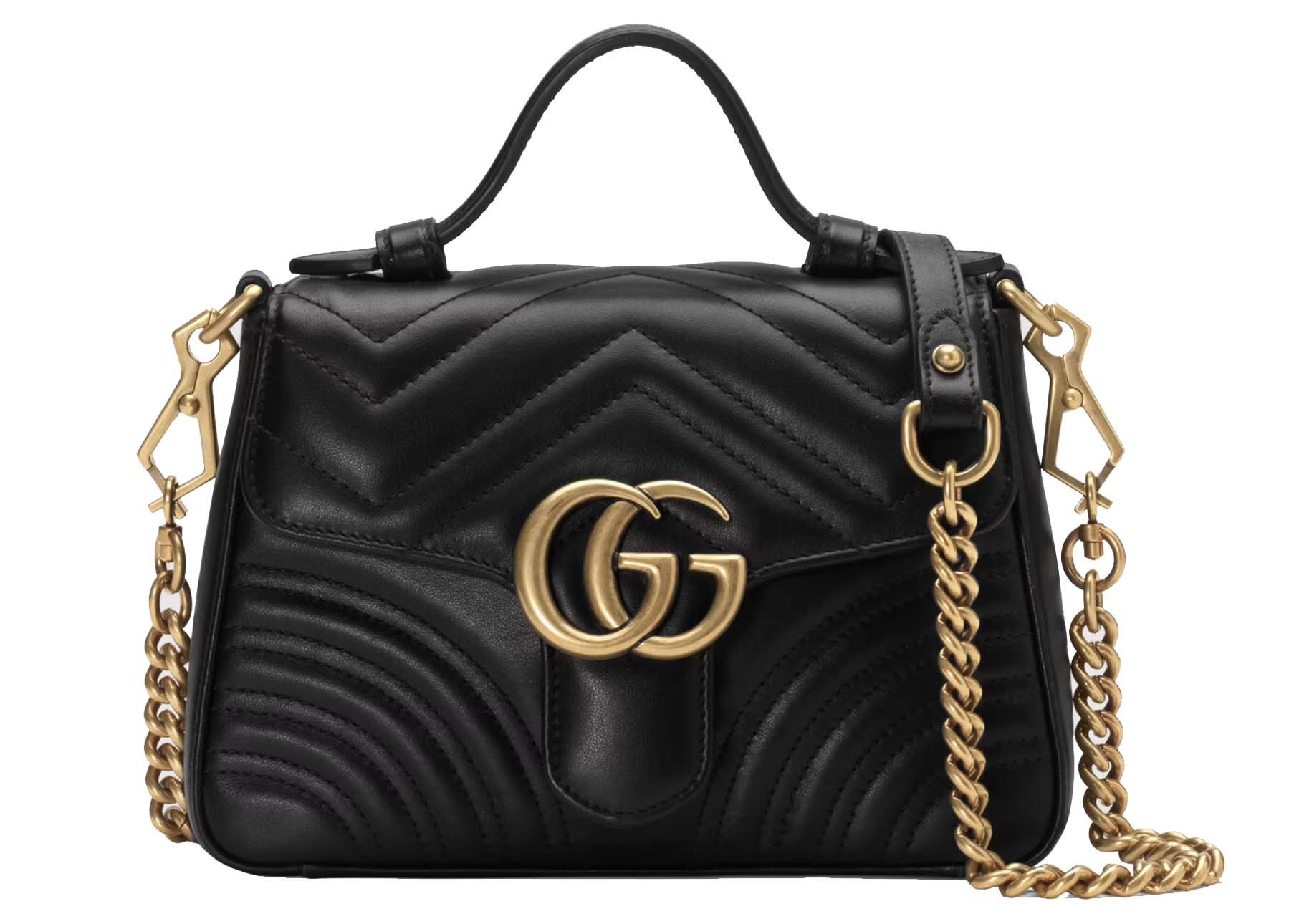 Women's Gucci GG Marmont Top Handle Bag Mini in Black | StockX