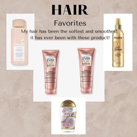 Favorite hair care, L’Oréal shampoo and conditioner, Pantene miracle rescue, Kristen Ess Clarifying Shampoo, OGX coconut oil 

#LTKCyberWeek #LTKstyletip #LTKsalealert