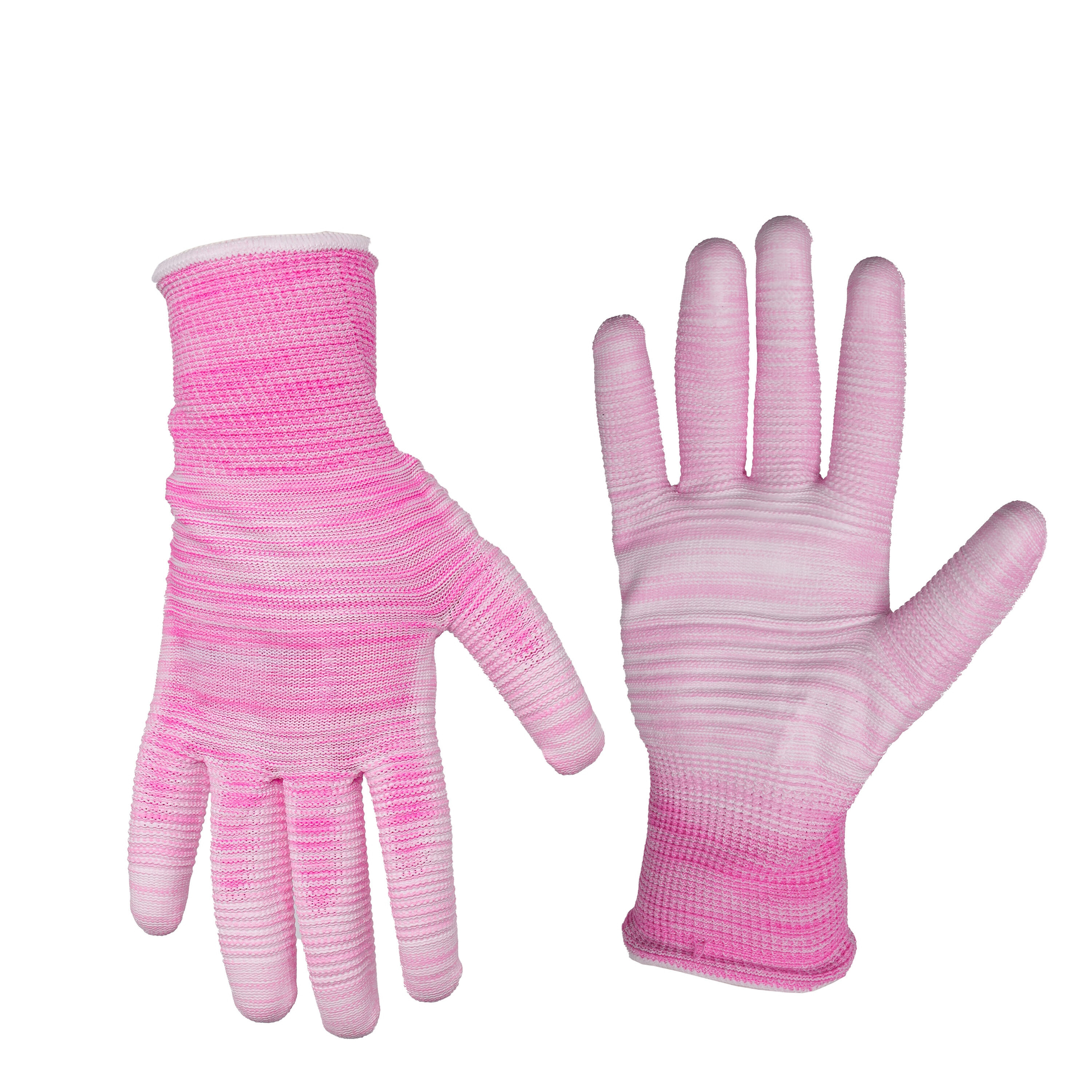 Lowe's Essentials Medium Pink Polyurethane dipped Polyester Gardening Gloves 1 -Pairs | 53442 | Lowe's
