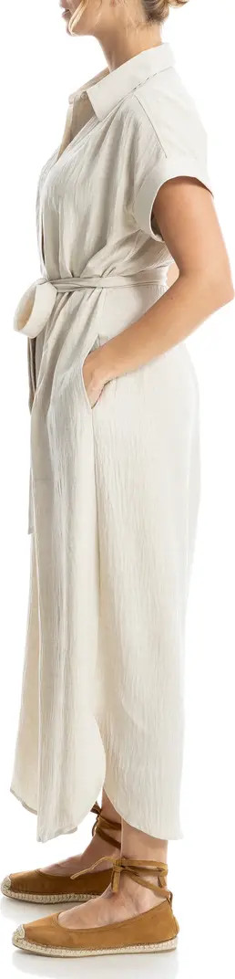 Textured Short Sleeve Maxi Shirtdress | Nordstrom Rack