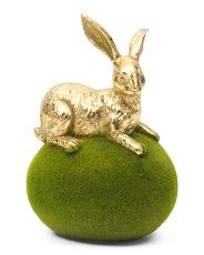 8in Resin Bunny On Mossy Egg | Marshalls