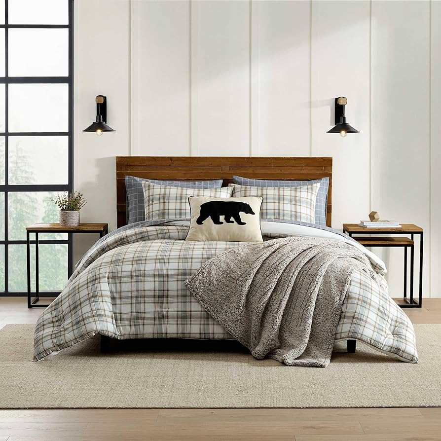 Eddie Bauer - Queen Bedding Comforter Sets, Naturally Soft & Smooth Cotton Bedding w/Matching Pil... | Amazon (US)