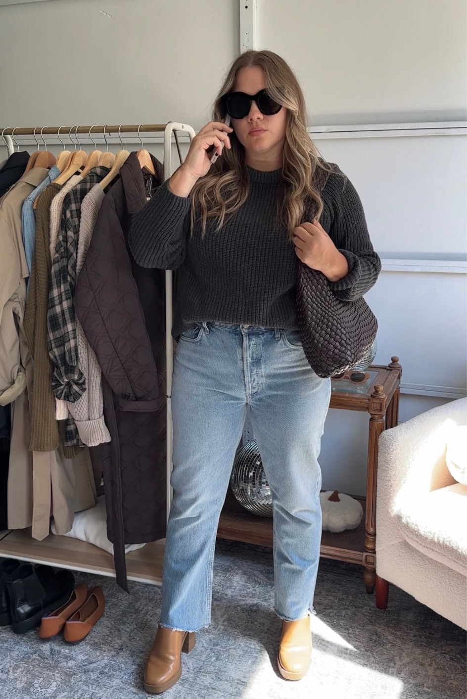 Agolde denim on sale use code LTK20 at checkout on shop bop ( new customers ) or copy the code on this post 

The riley high rise crop are the best! Theyre regular length on me since im 5’3. They are SOFT but hold shape and a true denim ( no stretch) 

For 100% cotton denim consider sizing up 1. I stay tts but if you’re in between go up. They will loosen with wear but do not have stretch. 

Linking all my faves i own. 