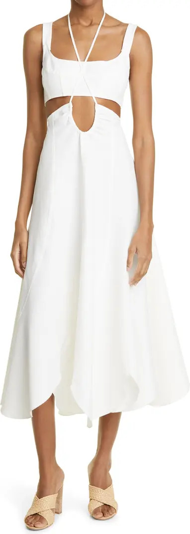Eileen Cutout Sleeveless Linen Blend Maxi Dress | Nordstrom