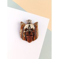 Beaded Yorkie Dog Yorkshire Terrier Brooch Embroidered Pin Dog Lovers Jewelry Gift For Her Animals Accessories | Etsy (US)