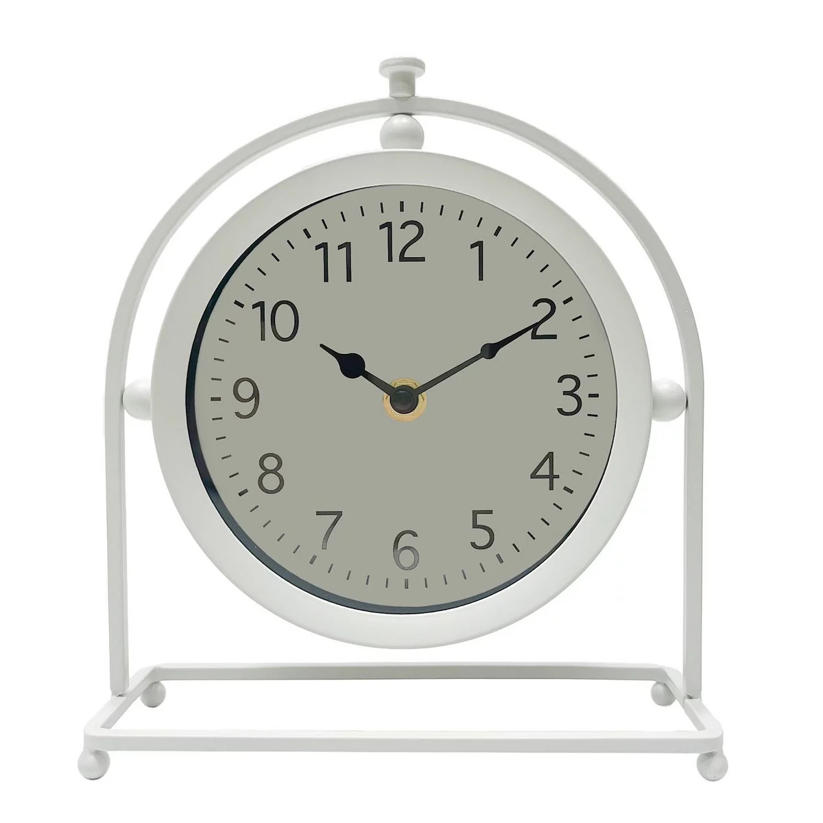 White Metal Swivel Clock Table Decor | Kohl's
