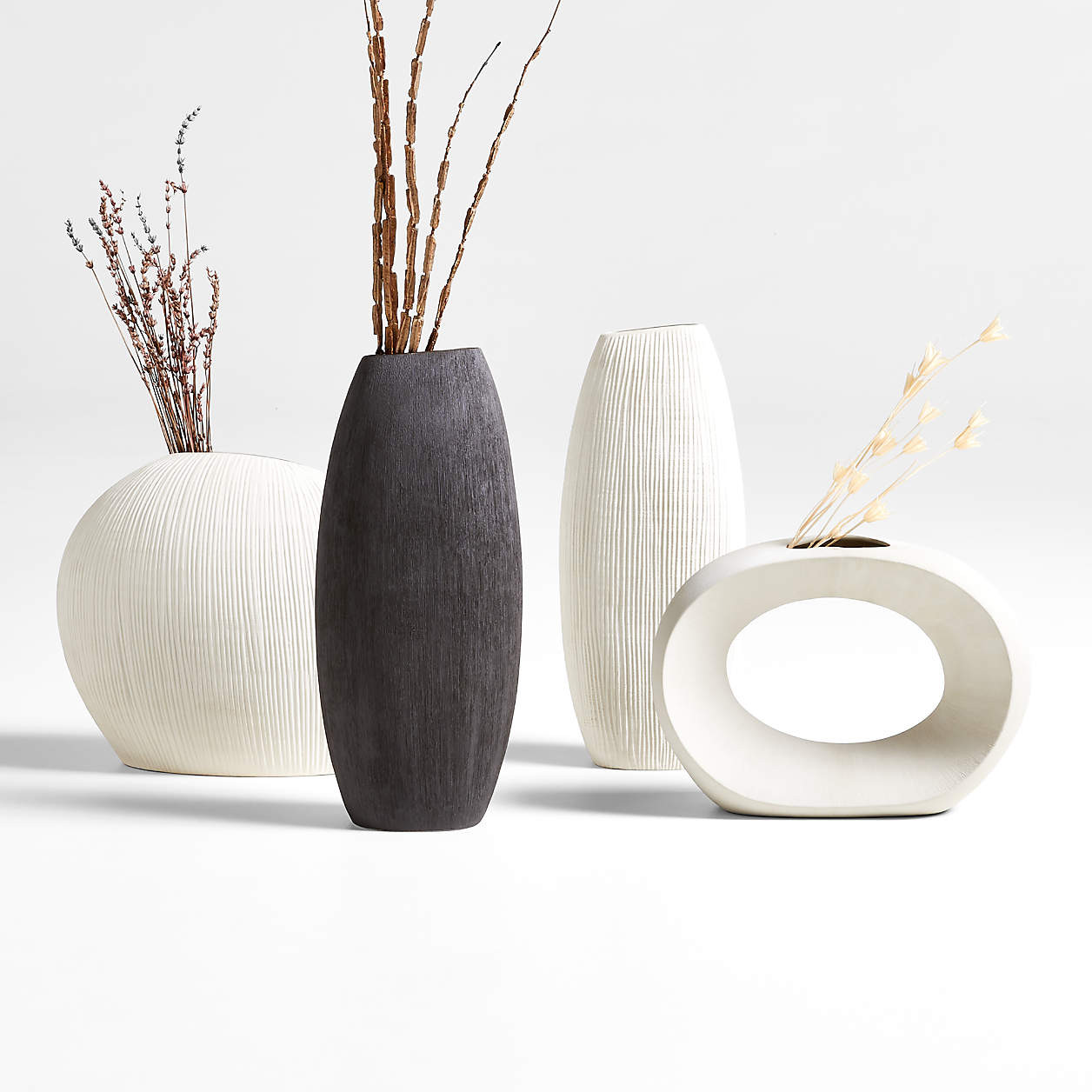 Alura Cream Tall Vase + Reviews | Crate & Barrel | Crate & Barrel
