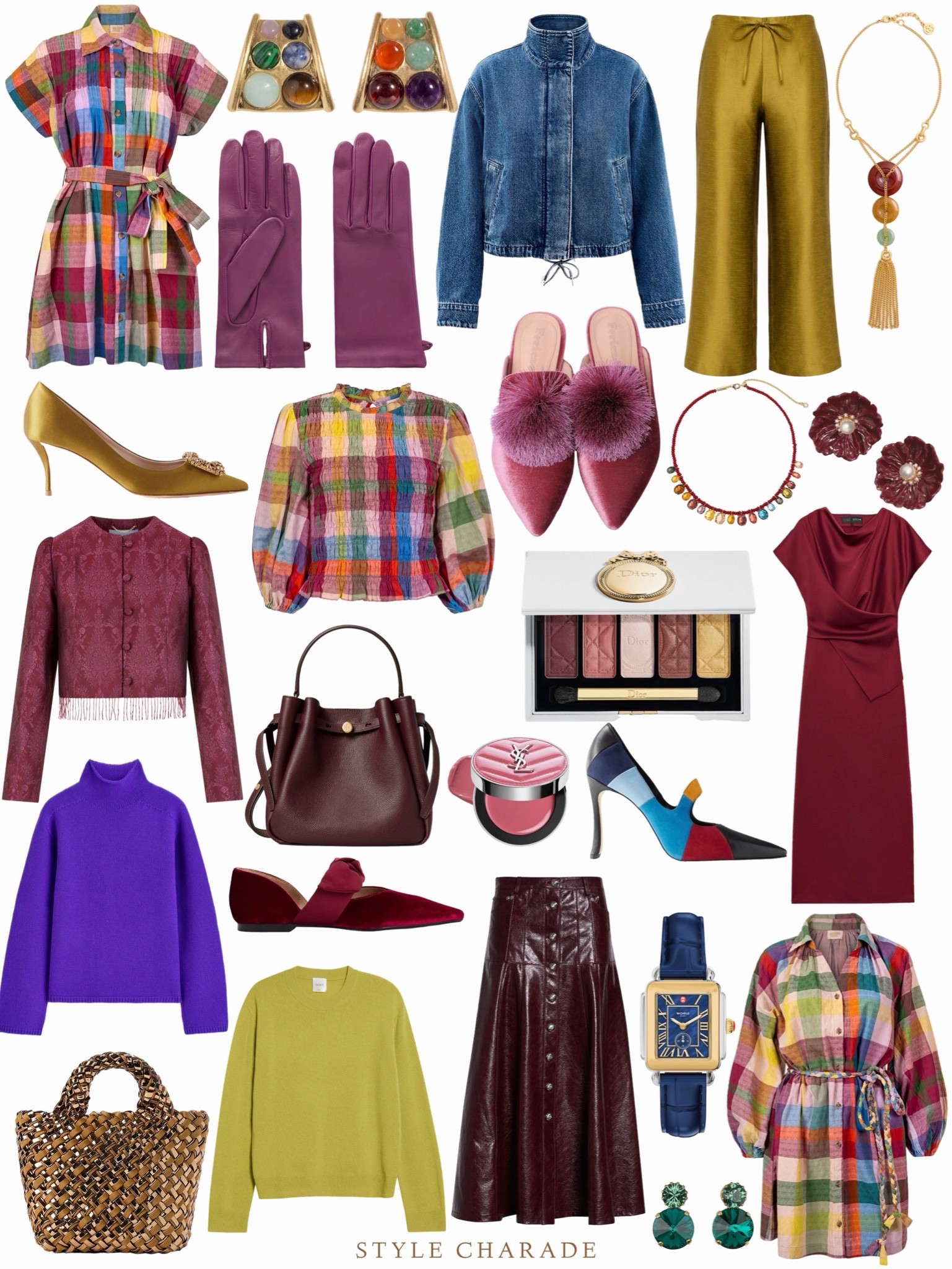 Colorful fall fashion and fall dresses, sweaters, and casual fall outfits.