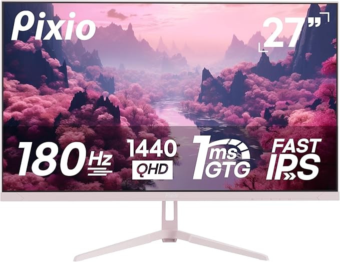Pixio PX278 Wave Pink 27 inch 180Hz Refresh Rate QHD 1440p Resolution Fast IPS Panel 1ms GTG Resp... | Amazon (US)