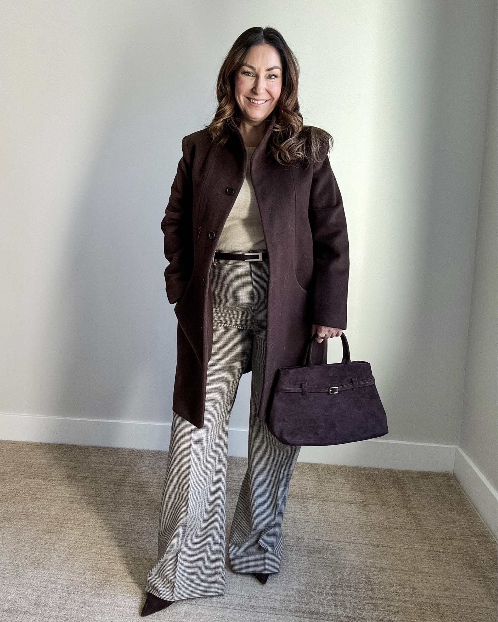 Quince Coat Workwear Outfit | Sweater tts, L and Pants Size up if in between 12R (run long) #winterworkwewar #midsizeworkwear 

 

#LTKOver40 #LTKMidsize #LTKWorkwear