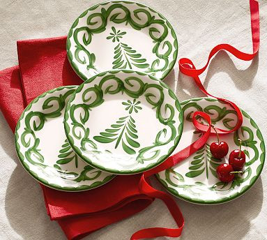 Puebla Porcelain Tree Appetizer Plates - Set of 4 | Pottery Barn (US)