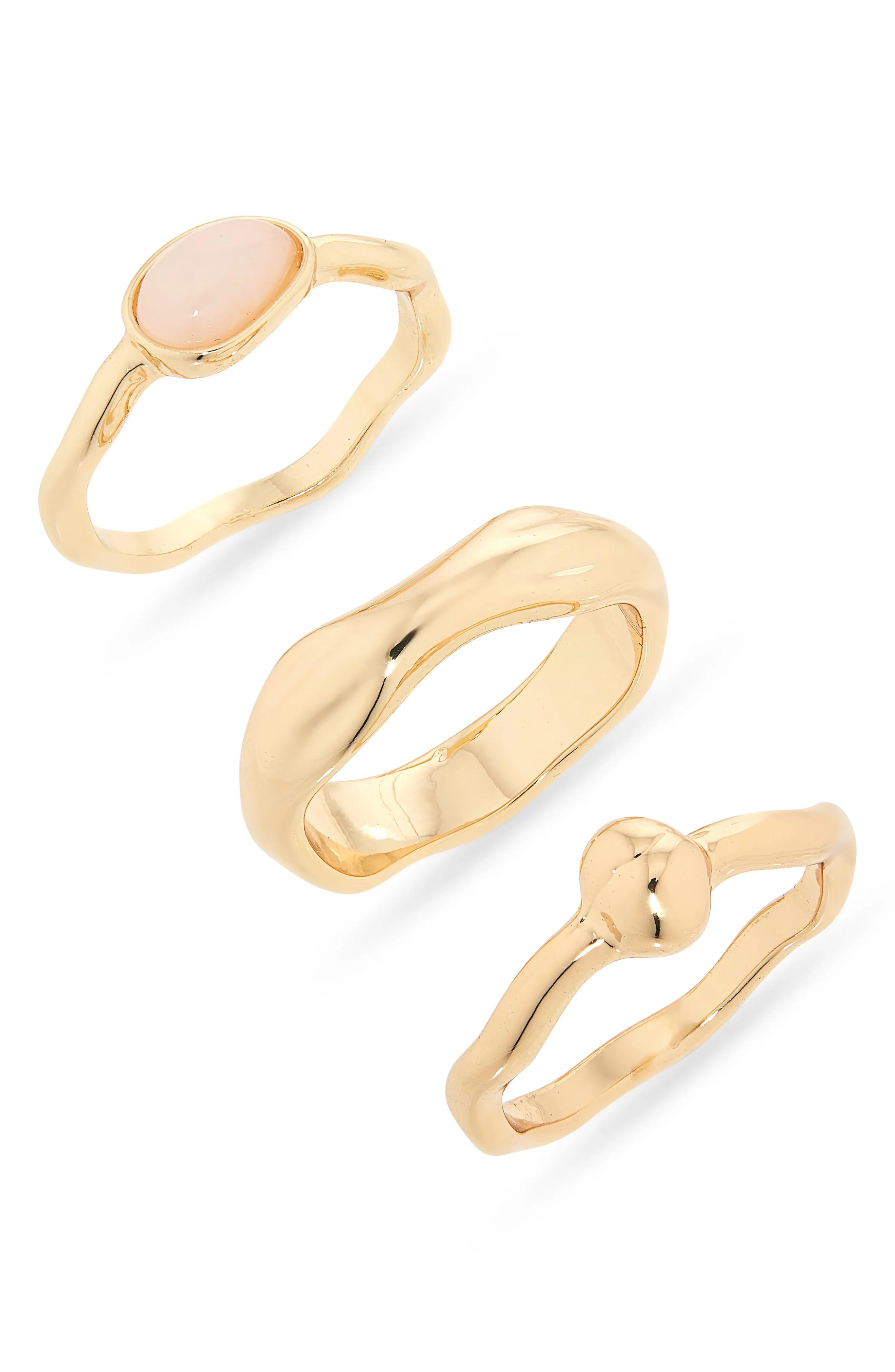 NORDSTROM RACK Set of 3 Molten Rings in White- Gold at Nordstrom Rack, Size 9 | Nordstrom Rack