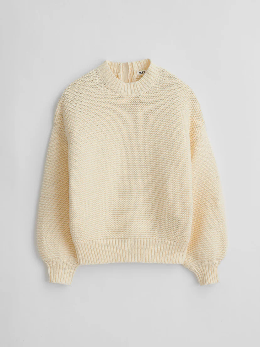 Button-Back Crewneck Sweater | Alex Mill