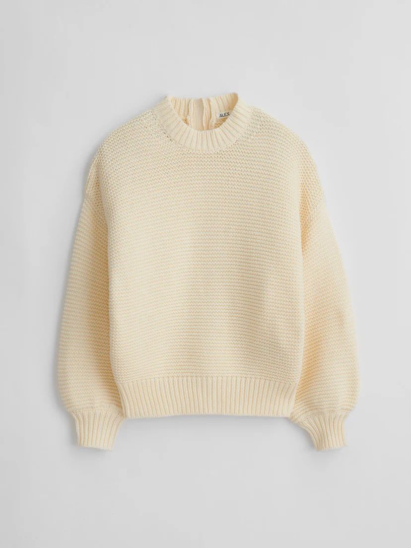 Button-Back Crewneck Sweater | Alex Mill