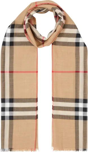Burberry Giant Check Print Wool & Silk Scarf | Nordstrom | Nordstrom